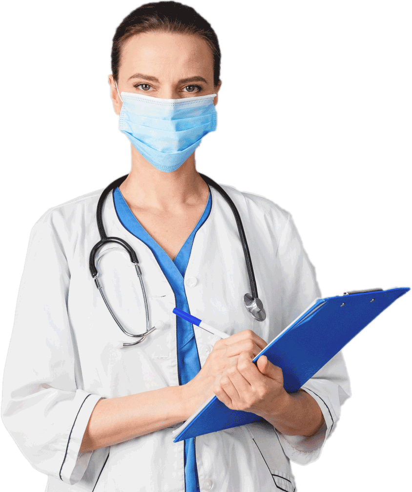Doctor holding clipboard